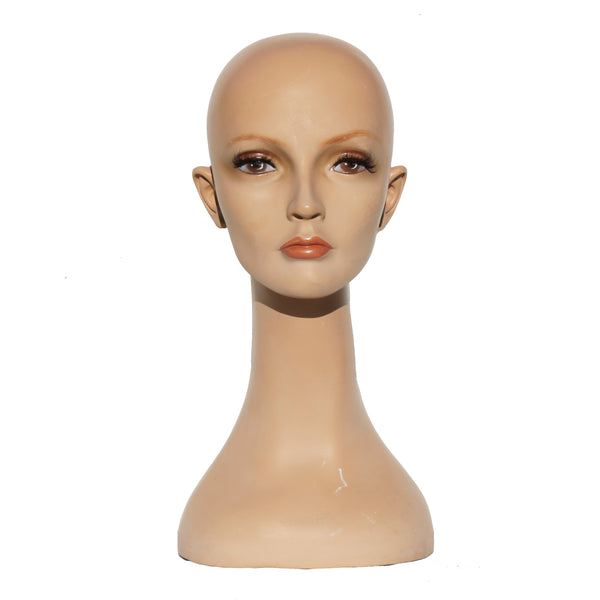 Marotte / présentoir / tête à chapeau vintage 43 cm en résine