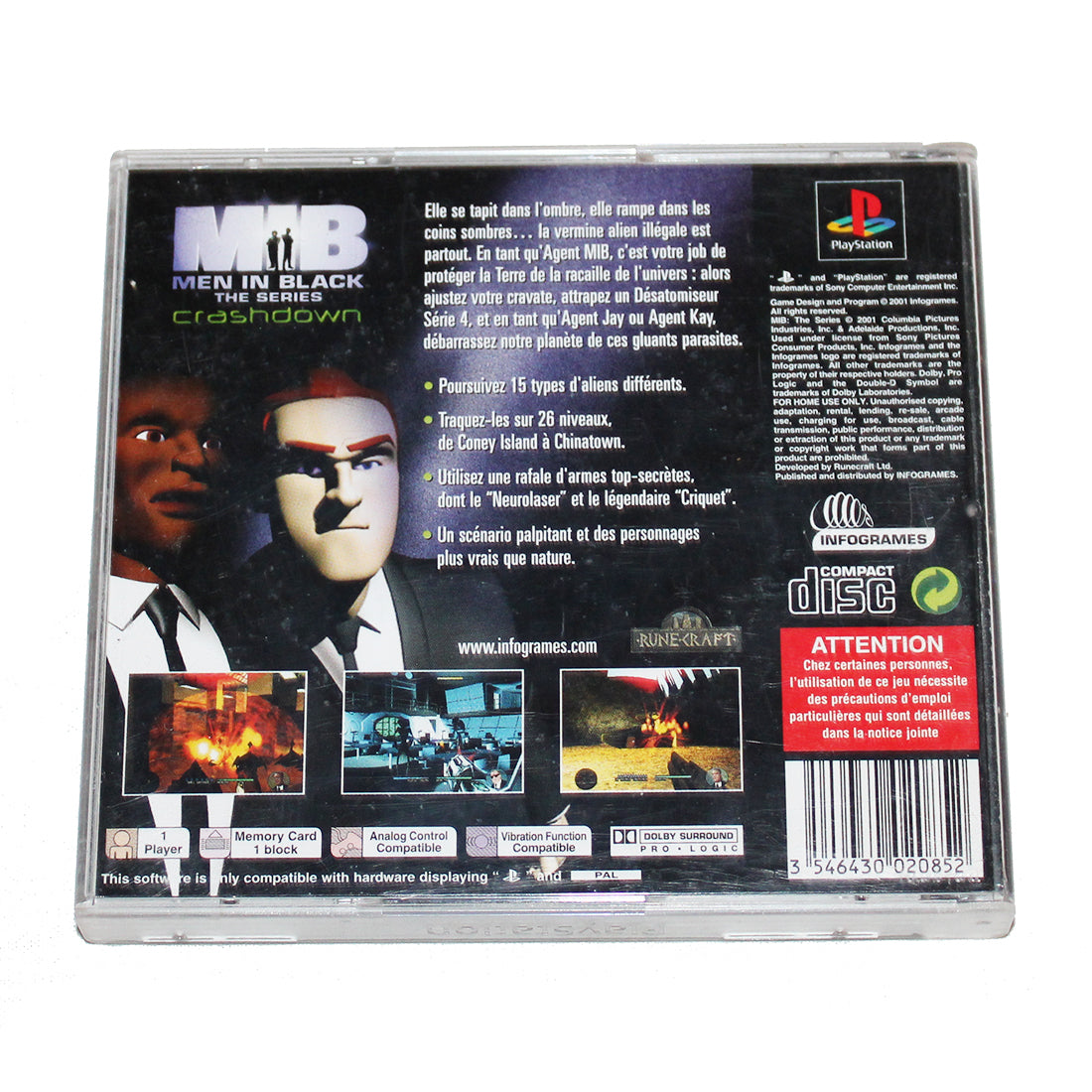 Men In Black MiB The Série Crashdown Ps1 Jeu Jeux Sony Playstation 1 Men In Black MiB The Série Crashdown Ps1 Jeu Jeux Sony Playstation 1