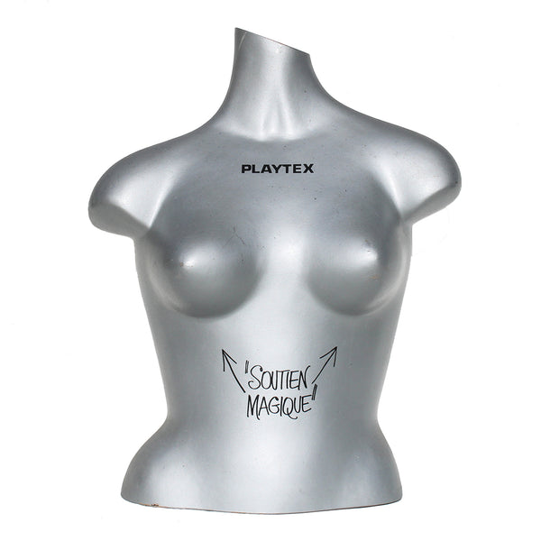 Buste de mannequin publicitaire femme / Playtex Soutien Magique / présentoir vintage de magasin