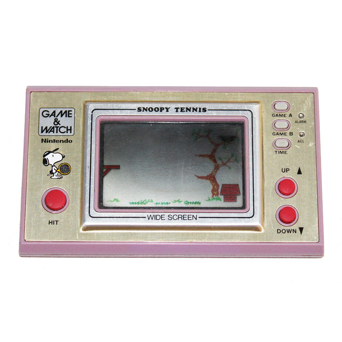 Jeu électronique vintage Game and Watch Nintendo Snoopy Tennis (1983) sans le cache piles