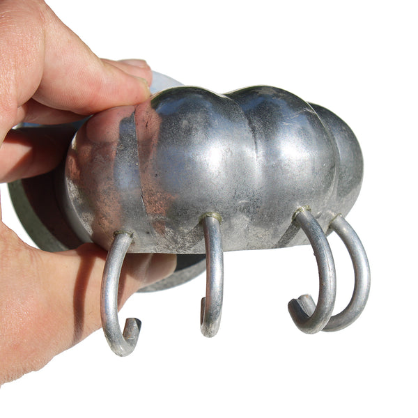 Patère vintage en aluminium / Patte de lion / Accroche torchons / 4 crochets