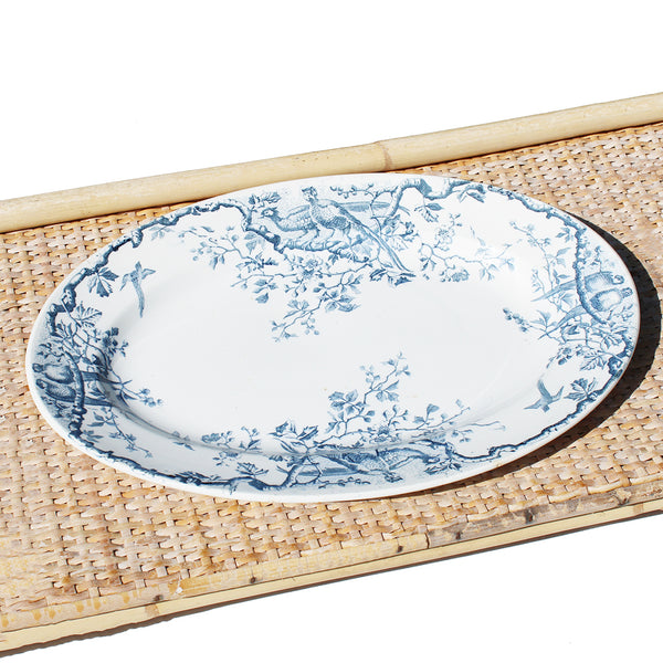 Ancien plat ovale 35.5 cm en faïence de K&G Lunéville modèle Rambouillet / Faisans