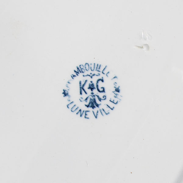 Ancien plat ovale 35.5 cm en faïence de K&G Lunéville modèle Rambouillet / Faisans