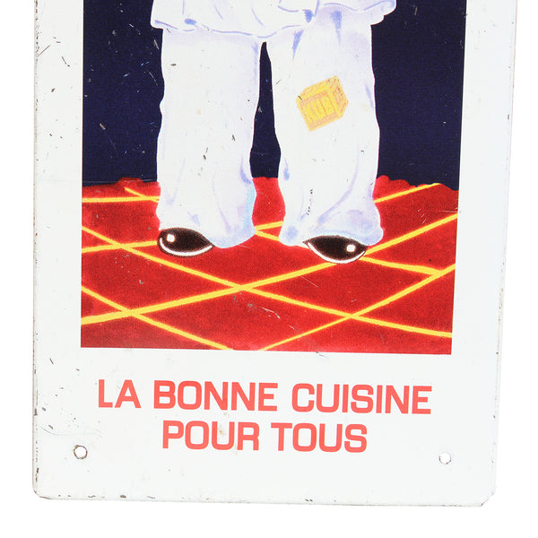 Plaque de propreté publicitaire vintage en tôle lithographiée non émaillée KUB la bonne cuisine pour tous