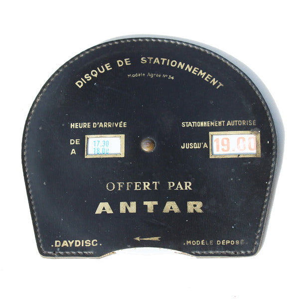 Ancien disque publicitaire de contrôle de stationnement / Antar