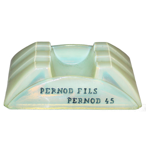 Ancien Cendrier en opaline Pernod Fils / Pernod 45 ( ouraline / absinthe )