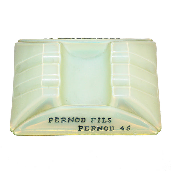 Ancien Cendrier en opaline Pernod Fils / Pernod 45 ( ouraline / absinthe )