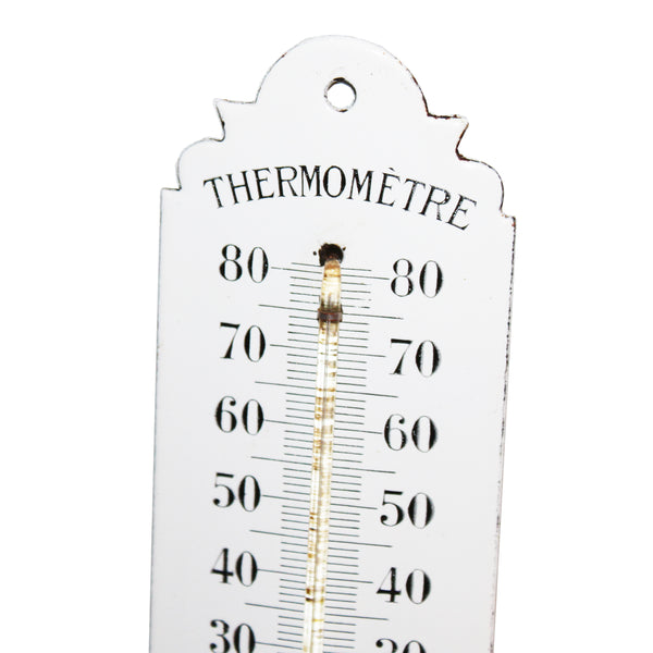 Ancien thermomètre sur plaque émaillée 25 cm degrés Celsius Centigrade