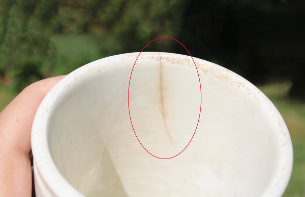 Ancien grand pot à confiture publicitaire 15 cm Félix Potin Paris en grès vernissé