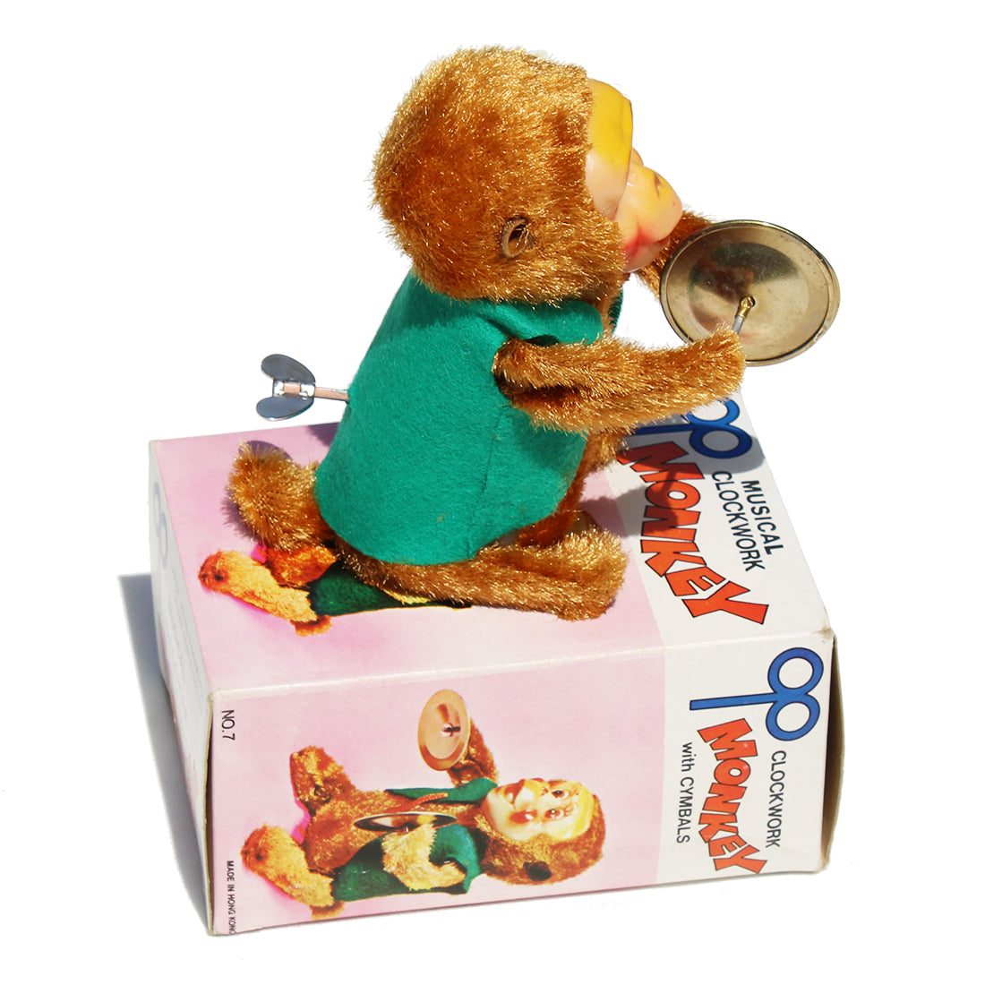 A mid 20th Century clockwork automaton toy monkey playing the cymbals
