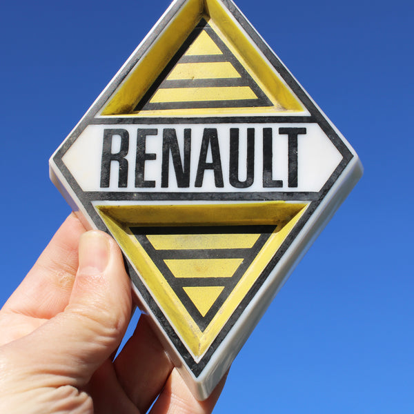 Cendrier losange publicitaire vintage en opalex / Renault