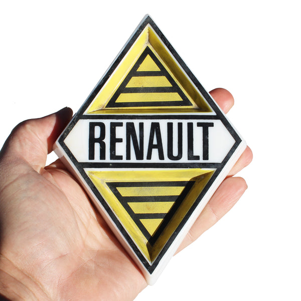 Cendrier losange publicitaire vintage en opalex / Renault