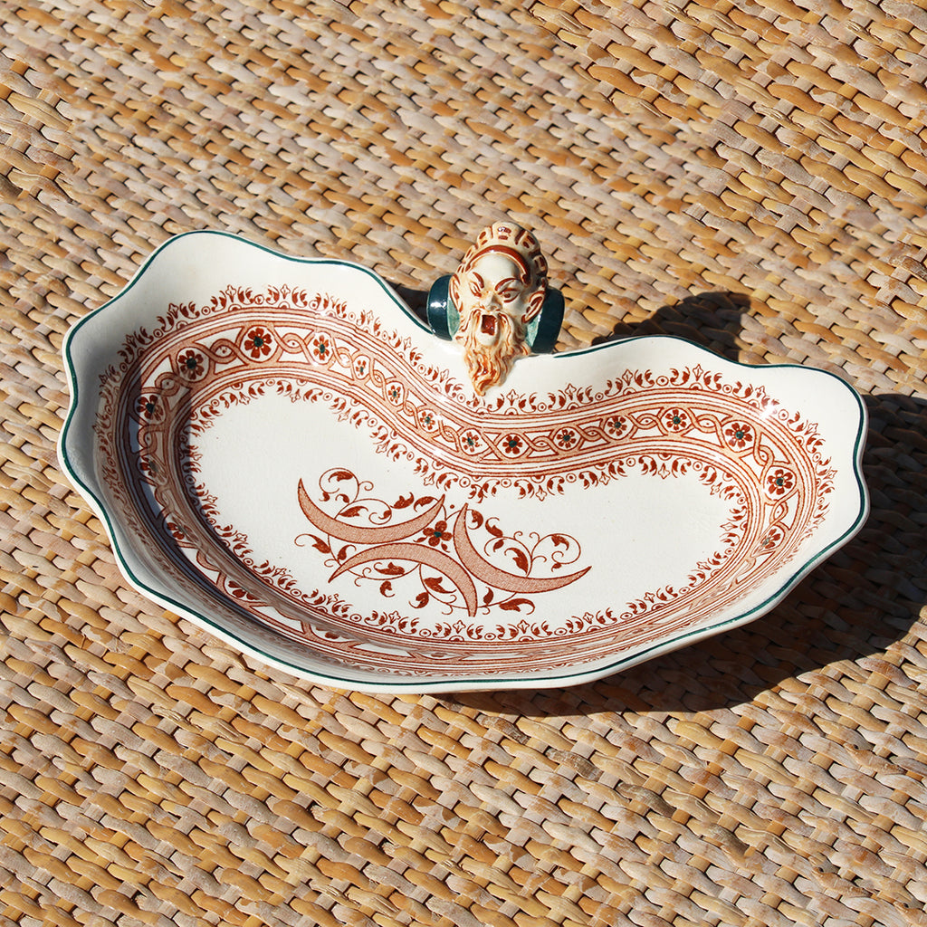 Ancien grand ravier en faïence Terre de Fer de Longwy modèle Henri II ...