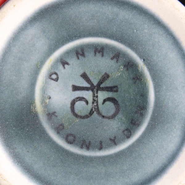 Porte-cigarettes vintage / céramique de Kronjyden ( Danmark ) par Jens Quistgaard / Série Tabac / Azur ( 1965 ).