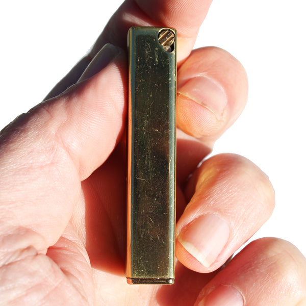 Briquet ZILON LYNX – Métal doré strié – Butane – Vintage