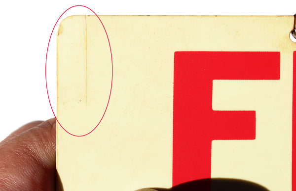 Pancarte vintage de porte de magasin en celluloïd / Fermé pour congés annuels