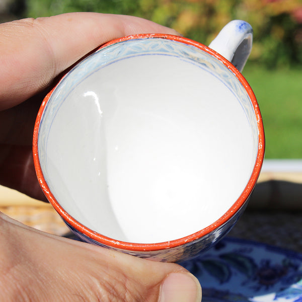 Ancienne tasse à café + soucoupe en faïence de Creil et Montereau 688