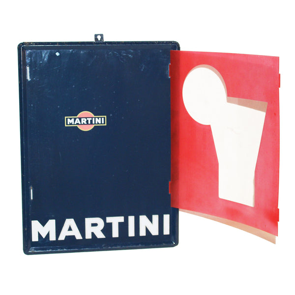 Présentoir affichage plaque publicitaire Martini en tôle lithographiée