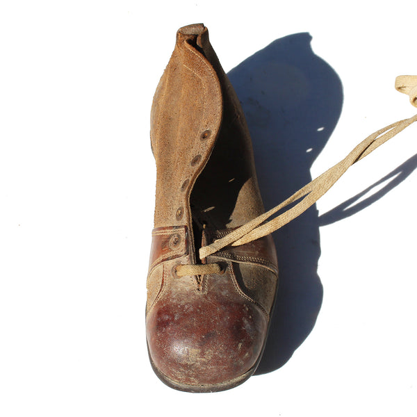Football Memorabilia / Ancienne paire de chaussures de football en cuir / Années 1930