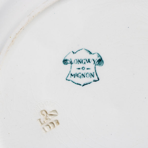 Ancienne assiette plate 23.7 cm en faïence de Longwy modèle Mignon