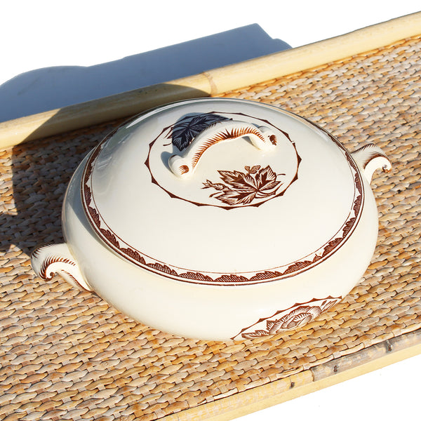 Ancienne petite soupière / légumier en faïence de Sarreguemines modèle Argonne