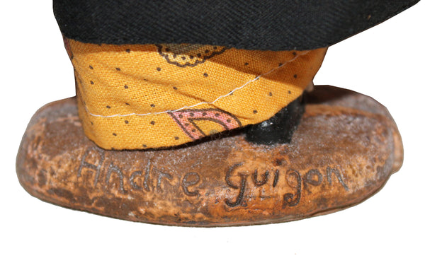 Ancien santon de Provence 25 cm en terre cuite la cueilleuse de lavande André Guigon