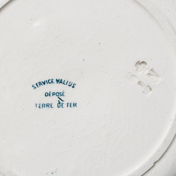 Ancienne assiette creuse 23.3 cm en faïence Terre de Fer / Service Valius / papillon