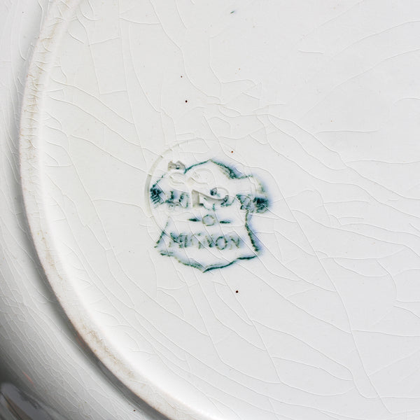 Ancienne assiette creuse 23.5 cm en faïence de Longwy modèle Mignon