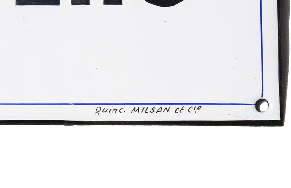 Ancienne plaque émaillée d'utilité bombée / Fichiers / 24.9 cm x 14.9 cm