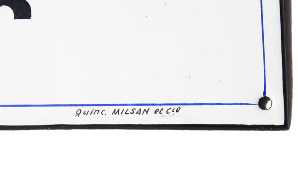 Ancienne plaque émaillée d'utilité bombée / Optique / 24.8 cm x 14.9 cm