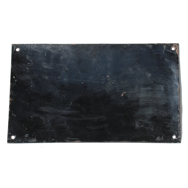 Ancienne plaque émaillée d'utilité bombée / Caoutchouc / 24.9 cm x 14.9 cm