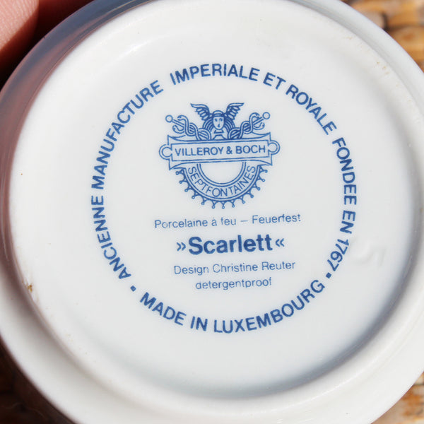 Petite tasse à café vintage en porcelaine à feu de Villeroy & Boch modèle Scarlett