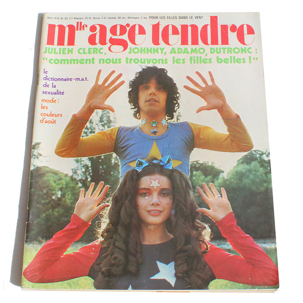 Magazine / revue Mlle âge tendre / numéro 69 / Julien Clerc Johnny Adamo Dutronc