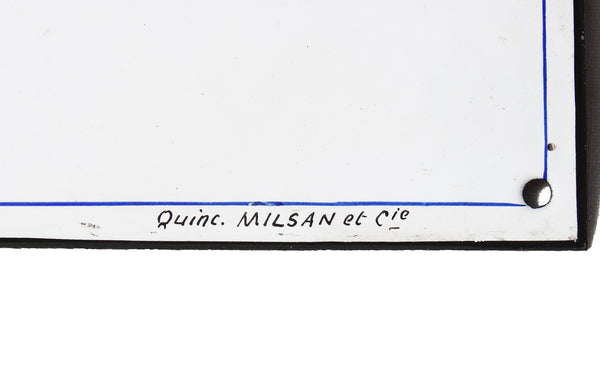 Ancienne plaque émaillée d'utilité bombée / Magasin / 24.8 cm x 14.9 cm