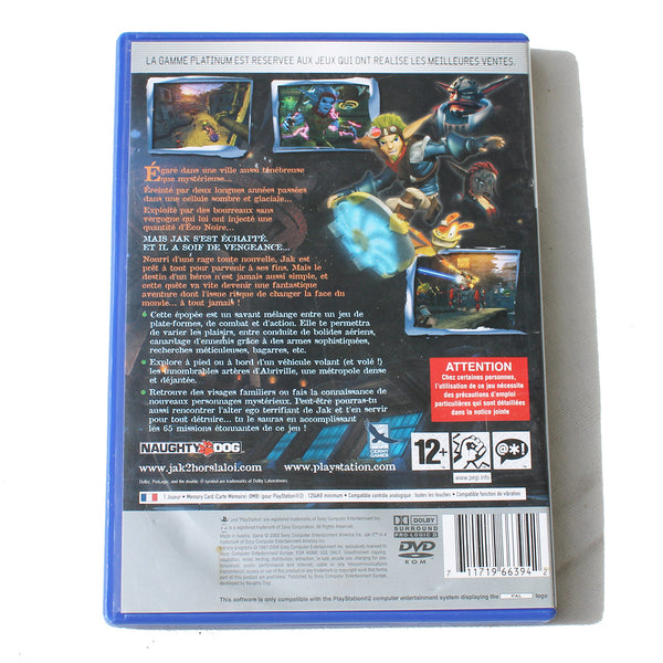 Jeu vidéo Playstation PS2 Platinum / Jak II : Hors La Loi ( 2003 ) / complet