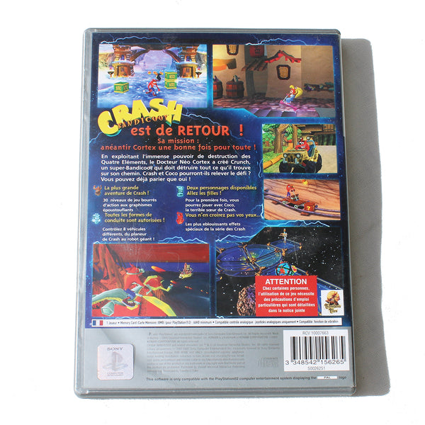 Jeu vidéo Playstation PS2 / Crash Bandicoot : La Vengeance de Cortex PAL ( 2001 ) / sans notice