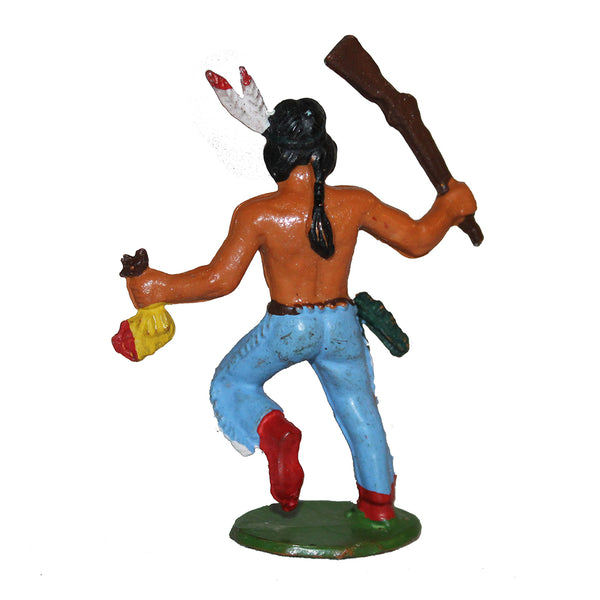 Figurine plastique Starlux indien avec scalp Far West