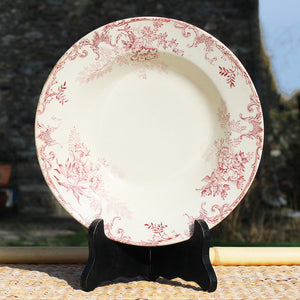 Assiette creuse ancienne en faïence Hte Boulenger & Cie Choisy le Roi modèle Floréal