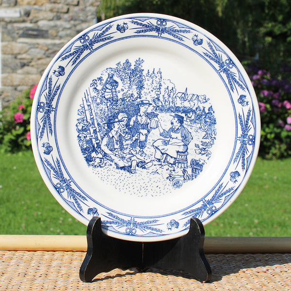 Ensemble vintage de 3 assiettes plates publicitaires bière Maître Kanter Kanterbräu