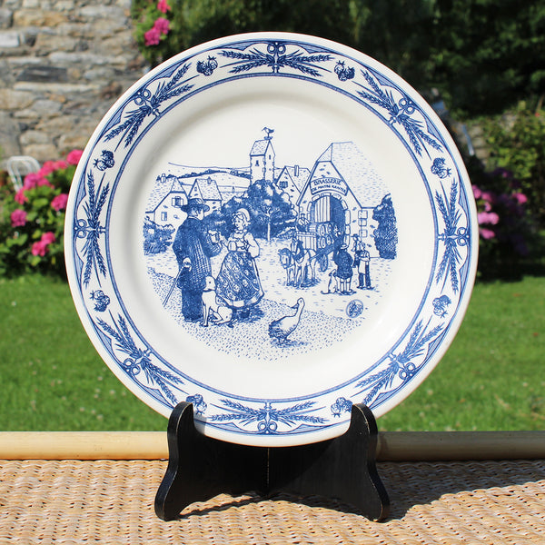 Ensemble vintage de 3 assiettes plates publicitaires bière Maître Kanter Kanterbräu