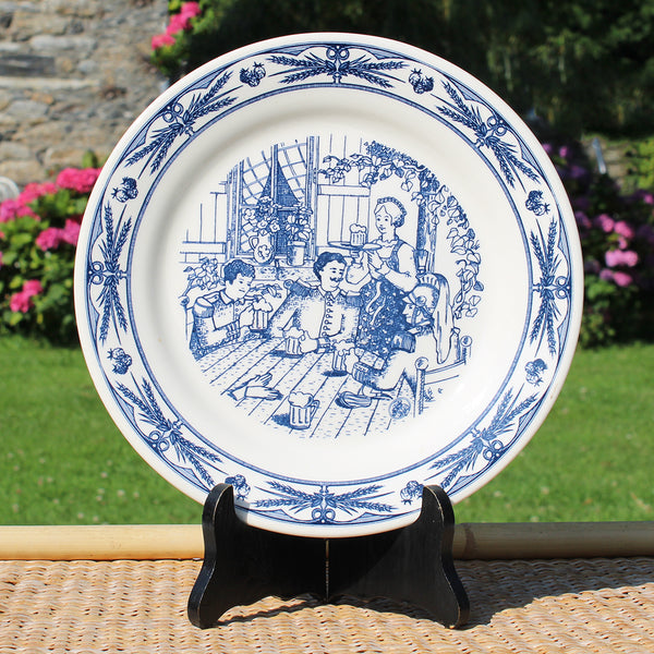 Ensemble vintage de 3 assiettes plates publicitaires bière Maître Kanter Kanterbräu