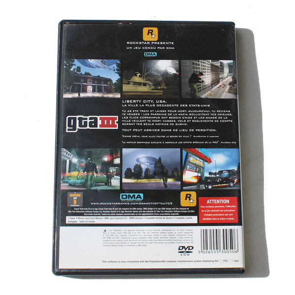 Jeu vidéo Playstation PS2 / GTA Grand Theft Auto III PAL ( 2001 ) / complet