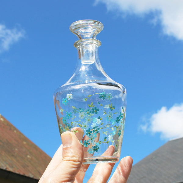 Service à liqueur vintage carafe + 6 verres / modèle Veronica / Myosotis