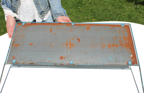 Ancienne plaque publicitaire 76 cm x 31 cm / tôle non émaillée / Batteries Fulmen