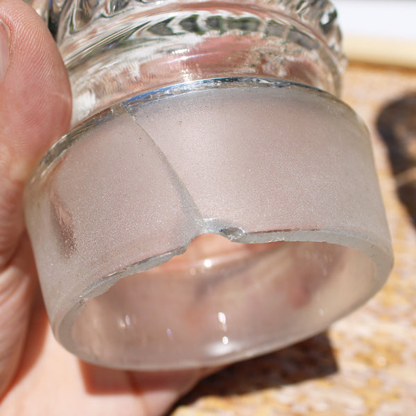 Ancien grand bocal / pot à confiserie d'épicerie en verre