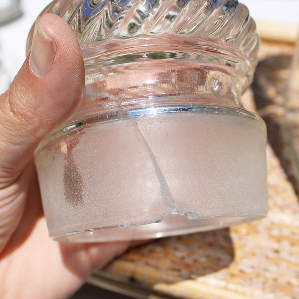 Ancien grand bocal / pot à confiserie d'épicerie en verre