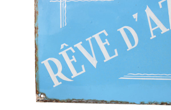 Plaque émaillée ancienne bombée de villa “Rêve d’Azur”