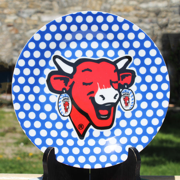 Ensemble de 6 assiettes en porcelaine à dessert publicitaire / Vache qui Rit