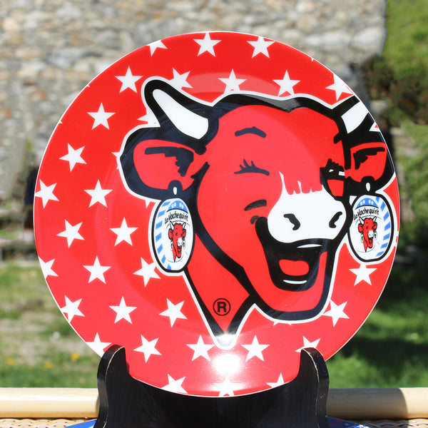 Ensemble de 6 assiettes en porcelaine à dessert publicitaire / Vache qui Rit