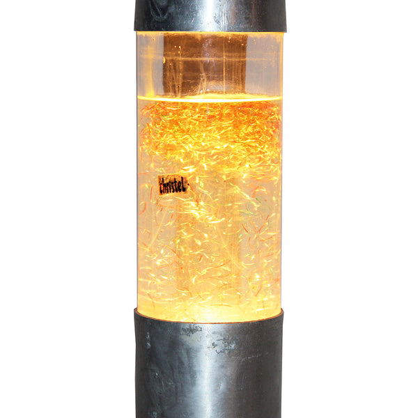 Lampe à paillettes Christel vintage space age 32.5 cm en alu brossé & verre